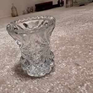 Vintage etched class toothpick holder